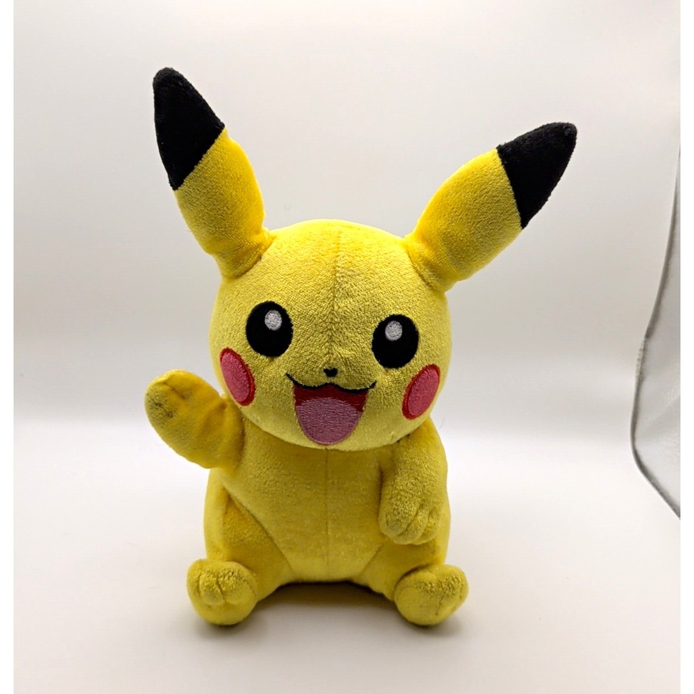VINTAGE TOMY Pokémon Pikachu Plush Stuffed Animal, Yellow/Black/Red/Brown,